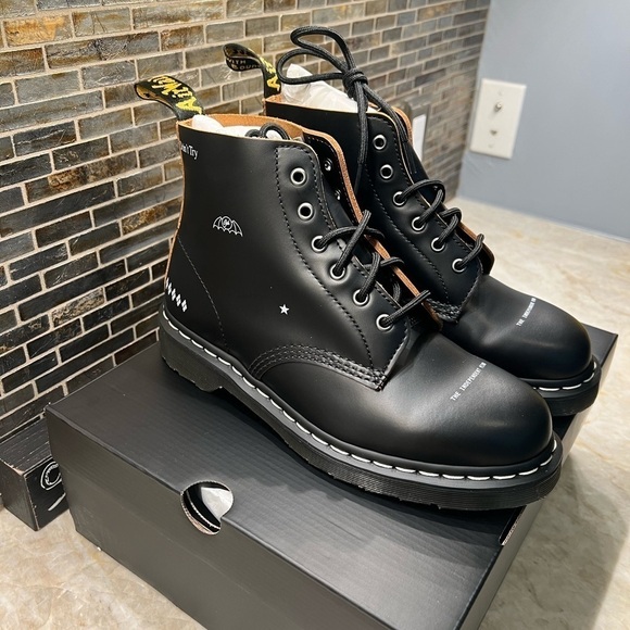 Dr. Martens x GOODHOOD 101 SMOOTH LEATHER ANKLE BOOTS - Picture 1 of 13